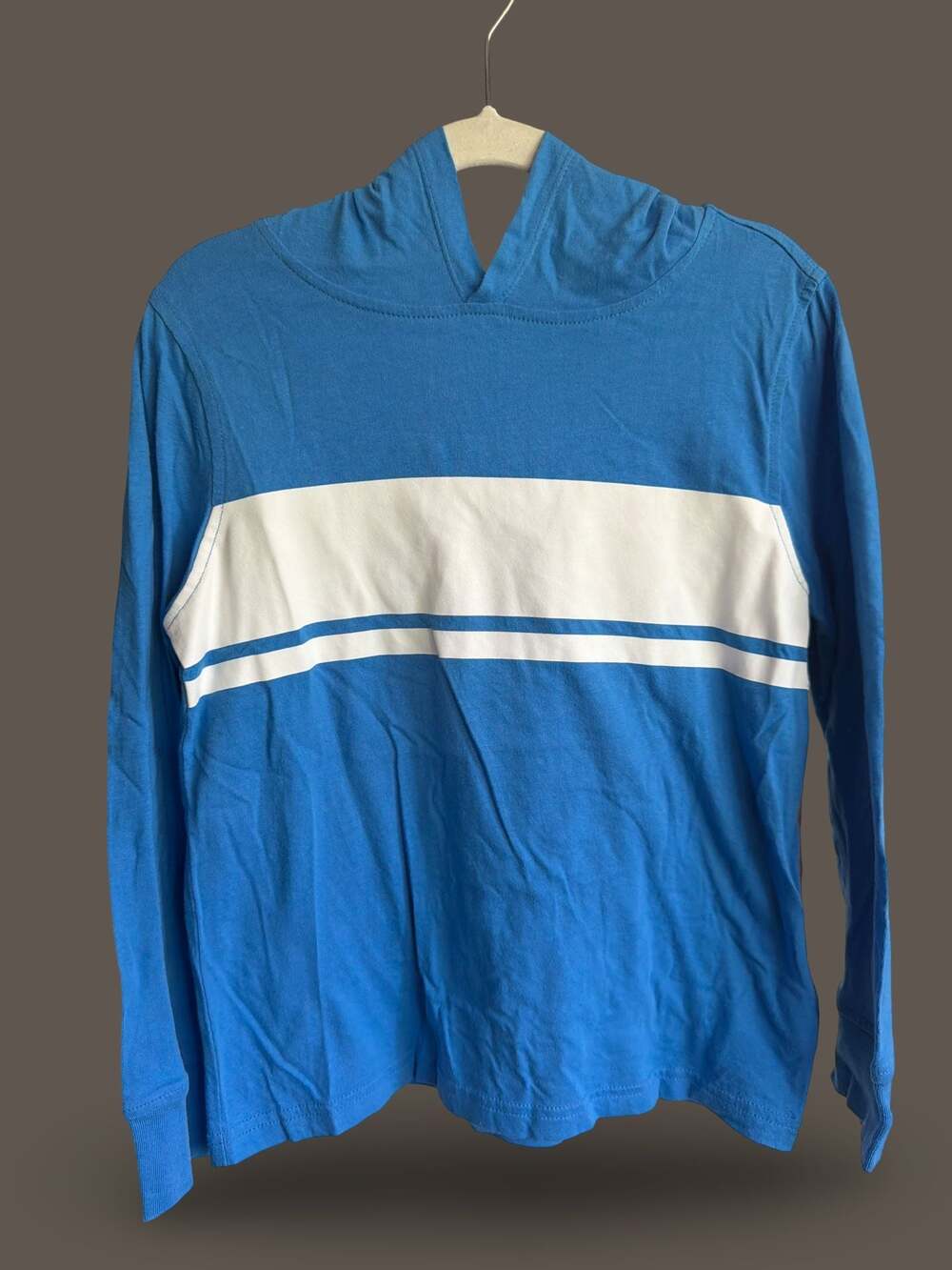 Crewcuts by J.Crew Blue and White Striped Long Sleeve Hoodie Youth